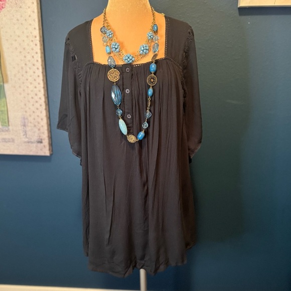 NWT Amuse society Square neck Pull over embroidered boho dress XS - Picture 8 of 11